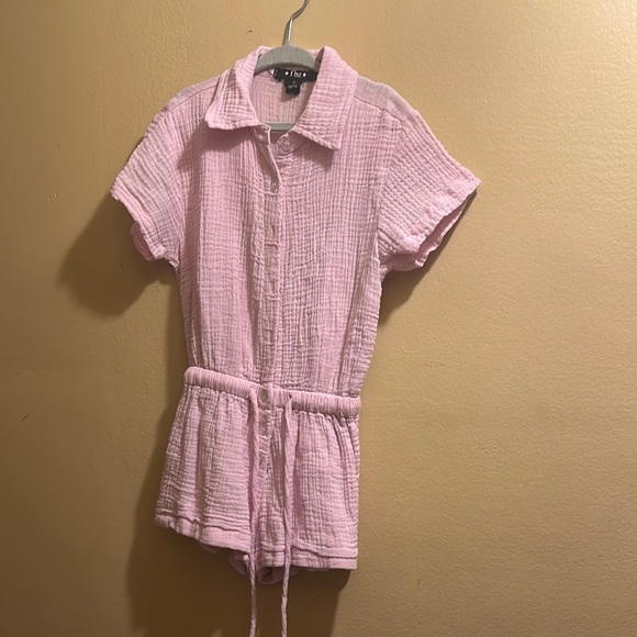 Flowers by Zoé Pink Button-Up Romper - Picture 1 of 2